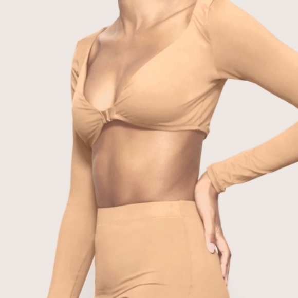 NWT SKIMS RECYCLED SWIM LONG SLEEVE SHRUG 2X Ochre - Picture 2 of 4